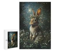 `Puzzles 1000 PCS pour Adolescents Enchanted Rabbit with Floral Crown Puzzles pour Adultes Jeux De Détente Découpe De Précision Offre Spéciale Cadeaux pour Toute La Famille 1000 PCS