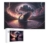 Puzzles 1000 PCS pour Adolescents Enchanted Swan Stormscape Puzzles pour Adultes - Jeux De Construction - Analyse Et Logique - Idées Cadeaux pour Toute La Famille 1000 PCS