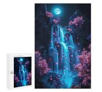 Puzzles 1000 PCS pour Adolescents Enchanted Waterfall Night Scene Puzzles pour Adultes Améliore La Mémoire Interaction Parent-Enfant Jouet Jeu Intellectuel 1000 PCS