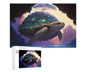 Puzzles 1000 PCS pour Adolescents Fantasy Turtle Island Puzzles pour Adultes Jeux Relaxants Difficulté Défi Éducatif Difficile 1000 PCS