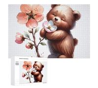 Puzzles 1000 PCS pour Adolescents Floral Teddy Bear Illustration Puzzles pour Adultes Jeux Relaxants Difficulté Défi Éducatif Difficile 1000 PCS