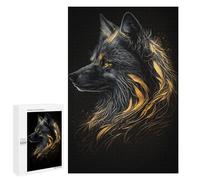 Puzzles 1000 PCS pour Adolescents Fox Black Gold Dark BG Jeu De Puzzle Casse-tête Anti-Stress Stimulant À Compléter 1000 PCS