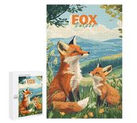 Puzzles 1000 PCS pour Adolescents Fox Family Puzzles pour Adultes Jeu De Réflexion Cadeau d'anniversaire Difficile À Compléter 1000 PCS