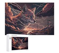 Puzzles 1000 PCS pour Adolescents Fox in Stormy Night Puzzles pour Adultes - Jouets À Faire Soi-même, mais Aussi Un Défi Éducatif Amusant Et Humoristique 1000 PCS