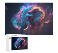 Puzzles 1000 PCS pour Adolescents Galactic Elephant Majesty -2 Puzzle pour Adultes Jeux Amusants Une Œuvre d'art Aidez Votre Cerveau À Faire Travailler 1000 PCS