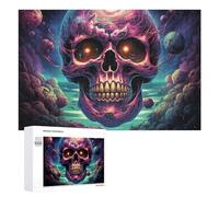 Puzzles 1000 PCS pour Adolescents Galactic Skull Cosmic Artwork Puzzles pour Adultes Jeux Relaxants Difficulté Défi Éducatif Difficile 1000 PCS