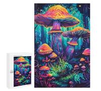 Puzzles 1000 PCS pour Adolescents Glow in Dark Mushroom Forest Puzzles pour Adultes Améliore La Mémoire Interaction Parent-Enfant Jouet Jeu Intellectuel 1000 PCS