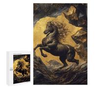 Puzzles 1000 PCS pour Adolescents Gold X Horse Puzzles pour Adultes Jeu De Réflexion Cadeau d'anniversaire Difficile À Compléter 1000 PCS