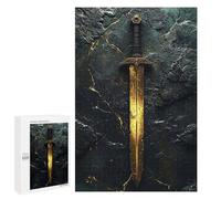 Puzzles 1000 PCS pour Adolescents Golden Sword on Dark Stone Puzzles pour Adultes À Monter Soi-même - Jeux Éducatifs Et Amusants en Famille 1000 PCS