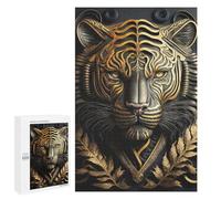 Puzzles 1000 PCS pour Adolescents Golden Tiger Art Deco Puzzles pour Adultes - Jeux De Construction - Analyse Et Logique - Idées Cadeaux pour Toute La Famille 1000 PCS