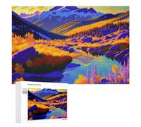 Puzzles 1000 PCS pour Adolescents Golden Valley Reflections Puzzles pour Adultes Jeux Relaxants Difficulté Défi Éducatif Difficile 1000 PCS