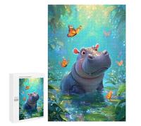 Puzzles 1000 PCS pour Adolescents Jungle Adventure with Hippo Puzzles pour Adultes Améliore La Mémoire Défi Éducatif Réduction du Stress Cadeaux 1000 PCS