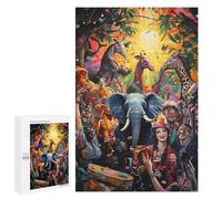 Puzzles 1000 PCS pour Adolescents Jungle Party Celebration Jeux De Puzzle Relaxants Améliorent La Mémoire Offrez-Les en Cadeau À Toute La Famille 1000 PCS