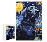 Puzzles 1000 PCS pour Adolescents Labrador Starry Night Puzzle pour Adultes : Un Jeu Manuel Amusant Et Humoristique pour Un Anniversaire Ou Noël 1000 PCS