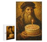 Puzzles 1000 PCS pour Adolescents Leonardo Da Vinci Birthday Puzzle pour Adultes : Un Jeu Manuel Amusant Et Humoristique pour Un Anniversaire Ou Noël 1000 PCS