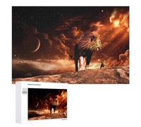 Puzzles 1000 PCS pour Adolescents Lion and Cub in Cosmic Landscape Jeux De Puzzle Relaxants Améliorent La Mémoire Offrez-Les en Cadeau À Toute La Famille 1000 PCS