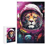 Puzzles 1000 PCS pour Adolescents Lion Astronaut Space Art Print-1 Puzzles pour Adultes Améliore La Mémoire Défi Éducatif Réduction du Stress Cadeaux 1000 PCS