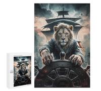 Puzzles 1000 PCS pour Adolescents Lion Captain at The Helm Jeu De Puzzle Casse-tête Anti-Stress Stimulant À Compléter 1000 PCS