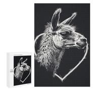 Puzzles 1000 PCS pour Adolescents Llama Heart Puzzles pour Adultes - Jeux De Construction - Analyse Et Logique - Idées Cadeaux pour Toute La Famille 1000 PCS