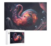 Puzzles 1000 PCS pour Adolescents Magical Flamingo in Cosmic Light Puzzle pour Adultes Jeux Amusants Une Œuvre d'art Aidez Votre Cerveau À Faire Travailler 1000 PCS