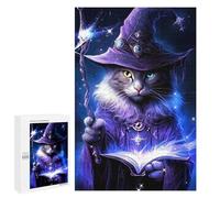 Puzzles 1000 PCS pour Adolescents Magical Wizard Cat Art Print Puzzle pour Adultes Jouets Anti-Stress Modèle À Assembler Cadeau d'anniversaire, Cadeaux, 1000 PCS