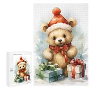 Puzzles 1000 PCS pour Adolescents Merry Tiny Bear Xmas Puzzle pour Adultes : Un Jeu Manuel Amusant Et Humoristique pour Un Anniversaire Ou Noël 1000 PCS
