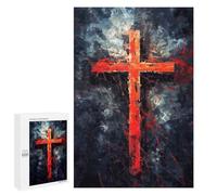 Puzzles 1000 PCS pour Adolescents Minimalistic Red Cross Puzzles pour Adultes Décoration Murale Jouet Difficile, Difficile, Stimulant À Compléter 1000 PCS