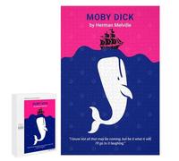 Puzzles 1000 PCS pour Adolescents Moby Dick Minimalist Book Cover Puzzles pour Adultes Jeu De Réflexion Cadeau d'anniversaire Difficile À Compléter 1000 PCS