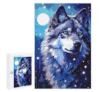 Puzzles 1000 PCS pour Adolescents Moon Wolf Retro Pixel Art Puzzle pour Adultes : Un Jeu Manuel Amusant Et Humoristique pour Un Anniversaire Ou Noël 1000 PCS