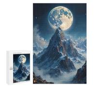 Puzzles 1000 PCS pour Adolescents Moonlit Mountain Peak Puzzle pour Adultes : Un Jeu Manuel Amusant Et Humoristique pour Un Anniversaire Ou Noël 1000 PCS