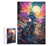 Puzzles 1000 PCS pour Adolescents Motorcycle Adventure in Mountains Jeux De Puzzle Relaxants Améliorent La Mémoire Offrez-Les en Cadeau À Toute La Famille 1000 PCS