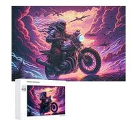 Puzzles 1000 PCS pour Adolescents Motorcycle Adventure in Stormy Skies Puzzles pour Adultes - Jeux De Construction - Analyse Et Logique - Idées Cadeaux pour Toute La Famille 1000 PCS