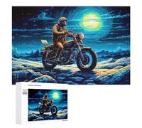 Puzzles 1000 PCS pour Adolescents Motorcycle Ride Under The Moonlight Puzzles pour Adultes Jeux Relaxants Difficulté Défi Éducatif Difficile 1000 PCS