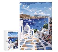 Puzzles 1000 PCS pour Adolescents Mykonos Greek Island Puzzles pour Adultes Jeu De Réflexion Cadeau d'anniversaire Difficile À Compléter 1000 PCS