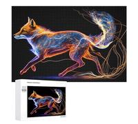 Puzzles 1000 PCS pour Adolescents Neon Fox in Motion Puzzle pour Adultes Jeux Amusants Une Œuvre d'art Aidez Votre Cerveau À Faire Travailler 1000 PCS