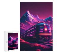 Puzzles 1000 PCS pour Adolescents Neon Mountain Train Puzzles pour Adultes Décoration Murale Jouet Difficile, Difficile, Stimulant À Compléter 1000 PCS