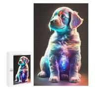 `Puzzles 1000 PCS pour Adolescents Neon Pup Glowing Whiskers Puzzles pour Adultes Jeux De Détente Découpe De Précision Offre Spéciale Cadeaux pour Toute La Famille 1000 PCS