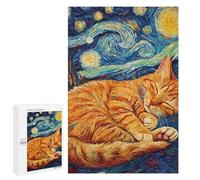 `Puzzles 1000 PCS pour Adolescents Orange Cat Kitten Sleeping Puzzles pour Adultes Jeux De Détente Découpe De Précision Offre Spéciale Cadeaux pour Toute La Famille 1000 PCS