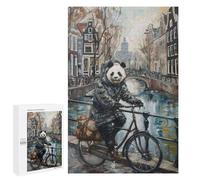 Puzzles 1000 PCS pour Adolescents Panda Bicycle Amsterdam Puzzles pour Adultes - Jeux De Construction - Analyse Et Logique - Idées Cadeaux pour Toute La Famille 1000 PCS