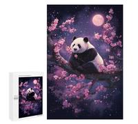Puzzles 1000 PCS pour Adolescents Panda Moonlit Blossom Puzzles pour Adultes Améliore La Mémoire Défi Éducatif Réduction du Stress Cadeaux 1000 PCS