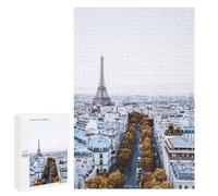 Puzzles 1000 PCS pour Adolescents Paris Skyline with Eiffel Tower Puzzles pour Adultes Jouets Anti-Stress Décoration Parfaite Cadeaux Anti-Stress 1000 PCS