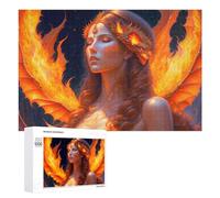 Puzzles 1000 PCS pour Adolescents Phoenix Maiden Fire and Flame Fantasy Art Puzzle pour Adultes Jeux Amusants Une Œuvre d'art Aidez Votre Cerveau À Faire Travailler 1000 PCS