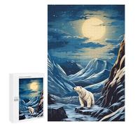 Puzzles 1000 PCS pour Adolescents Polar Bear Moonlit Mountain-1 Jeux De Puzzle Relaxants Améliorent La Mémoire Offrez-Les en Cadeau À Toute La Famille 1000 PCS