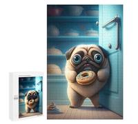 Puzzles 1000 PCS pour Adolescents Pug Stealing Donuts Puzzles pour Adultes Décoration Murale Jouet Difficile, Difficile, Stimulant À Compléter 1000 PCS