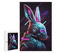 `Puzzles 1000 PCS pour Adolescents Rabbit Neon Puzzles pour Adultes Jeux De Détente Découpe De Précision Offre Spéciale Cadeaux pour Toute La Famille 1000 PCS