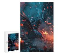 Puzzles 1000 PCS pour Adolescents Raven in Candle Light Puzzles pour Adultes Jeu De Réflexion Cadeau d'anniversaire Difficile À Compléter 1000 PCS