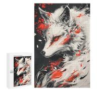 Puzzles 1000 PCS pour Adolescents Red-Eyed Wolf Art Print -1 Puzzles pour Adultes Améliore La Mémoire Interaction Parent-Enfant Jouet Jeu Intellectuel 1000 PCS