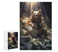 Puzzles 1000 PCS pour Adolescents Rich Wealthy Brown Bear Puzzles pour Adultes - Jouets À Faire Soi-même, mais Aussi Un Défi Éducatif Amusant Et Humoristique 1000 PCS