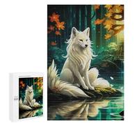 Puzzles 1000 PCS pour Adolescents Sakura Kitsune Fox Puzzle pour Adultes Jouets Anti-Stress Modèle À Assembler Cadeau d'anniversaire, Cadeaux, 1000 PCS