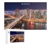 Puzzles 1000 PCS pour Adolescents San Francisco Nights City Lights Reflecting on Water Puzzle pour Adultes Jeux Amusants Une Œuvre d'art Aidez Votre Cerveau À Faire Travailler 1000 PCS